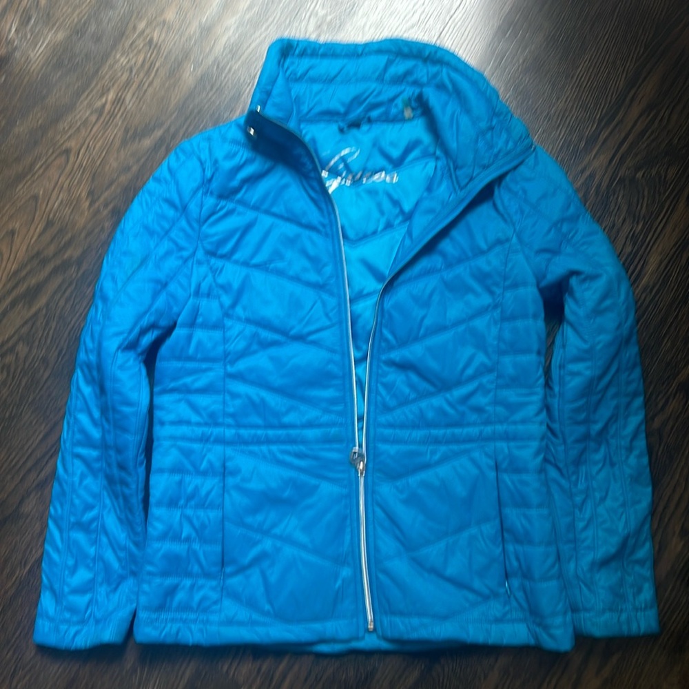 Guess Women’s Puffer Jacket In Bright Blue- Minor Flaws And Stains